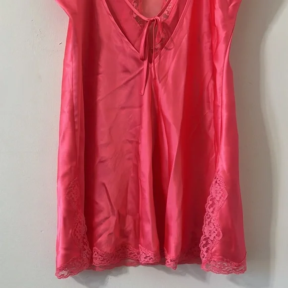Victoria’s Secret Pink Lace Tie Back Adjustable Straps Camisole Tank Top Medium - Picture 9 of 9